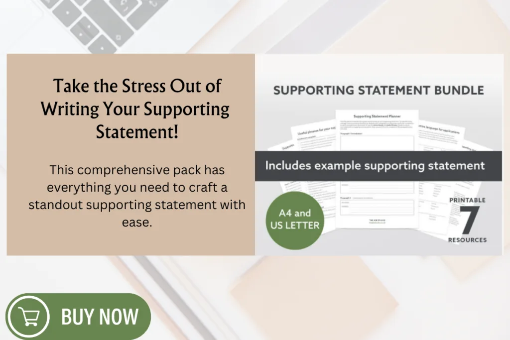 How to write supporting statement nhs